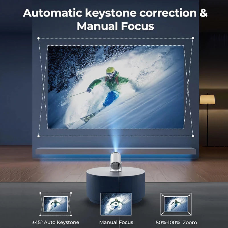 KaiAqua Projector 4K Dual Wifi6 260 ANSI BT5.0 1080P 1280*720P Home Cinema Outdoor portable Projetor