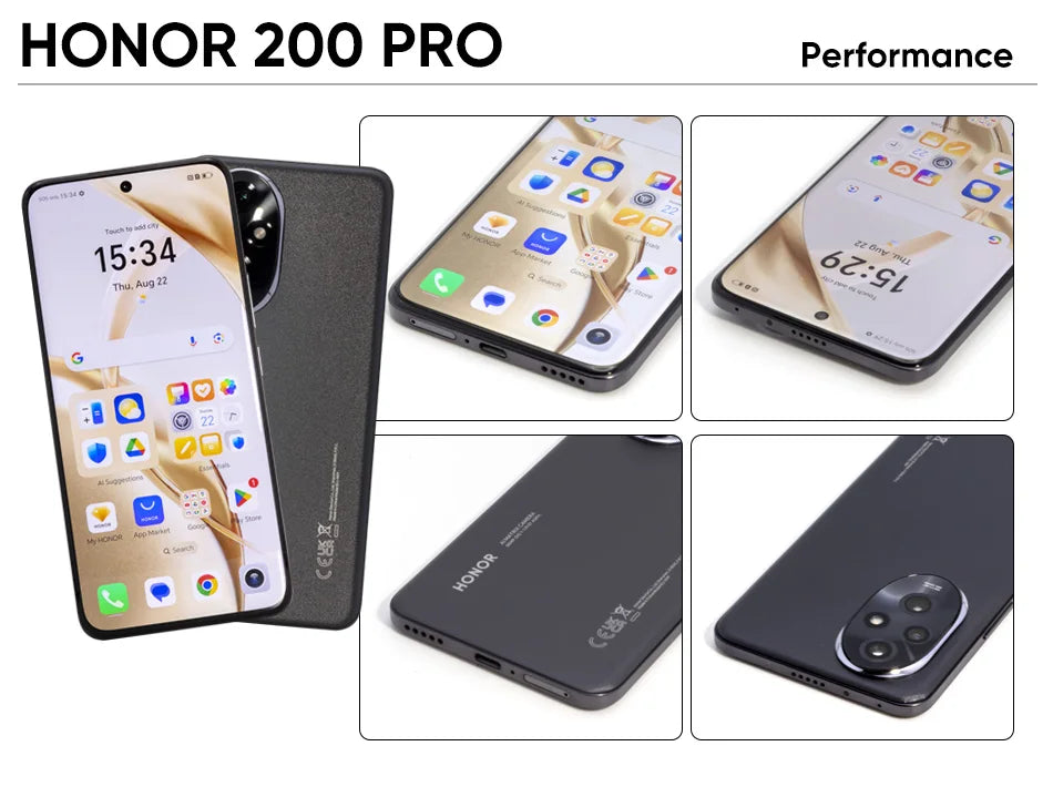Honor 200 Pro 5G SmartPhone Global Version Snapdragon 8 Gen 3 6.78" 120Hz Screen 5200mAh Battery 100W Fast Charge Cell Phone NFC