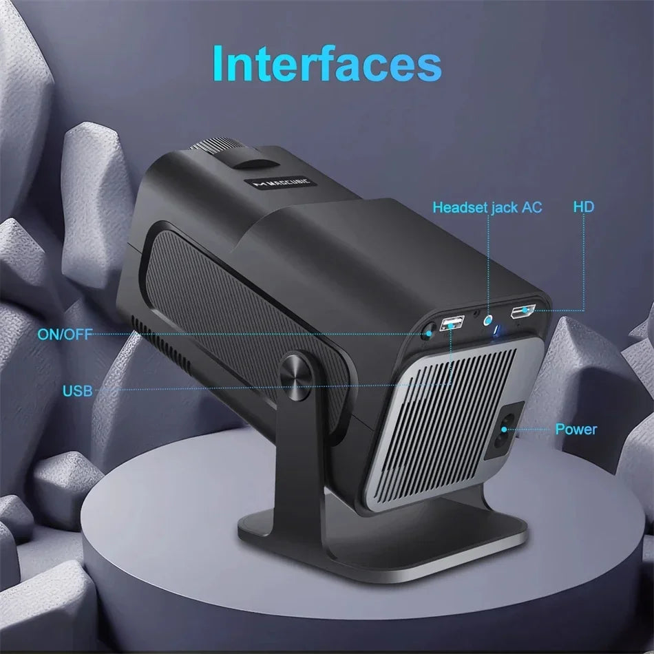 HY320mini Projector Android 11 390ANSI HD 4K Native 1080P Dual Wifi6 BT5.0 Cinema level Portable Projetor HY300 Upgrated