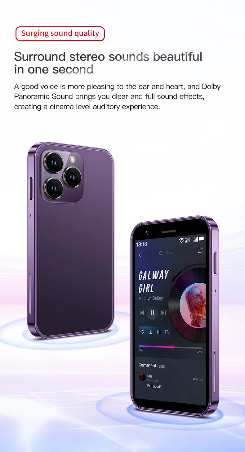 SOYES XS16 Mini 4G LTE Android10.0 Smartphone 3GB RAM 64GB ROM 3" Display 5MP Camera Dual SIM With Play Store WhatsAPP