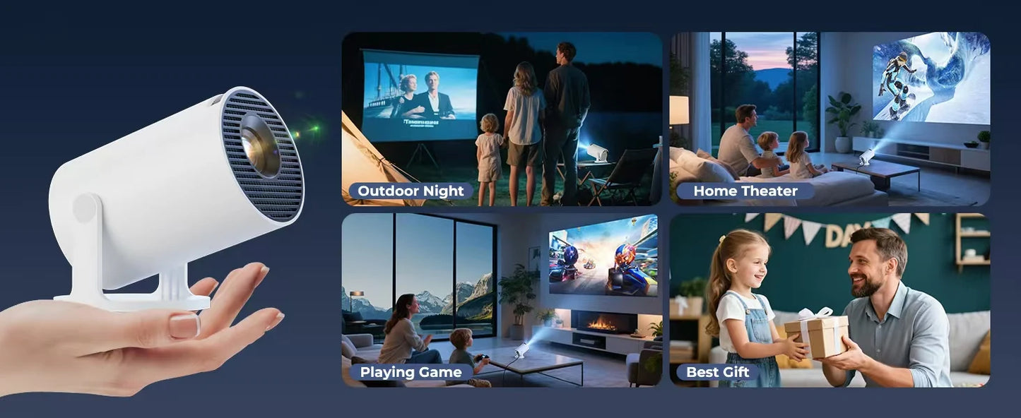 KaiAqua Projector 4K  Dual Wifi6 260 ANSI  BT5.0 1080P 1280*720P Home Cinema Outdoor portable Projetor