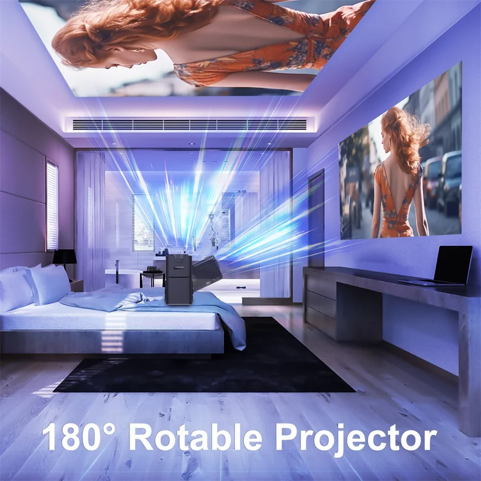 New HY320 Smart Projector 4K Full HD Android 1280*720P Dual Wifi Video Portable Outdoor Home HD LED Proyector Cine en Casa Pro