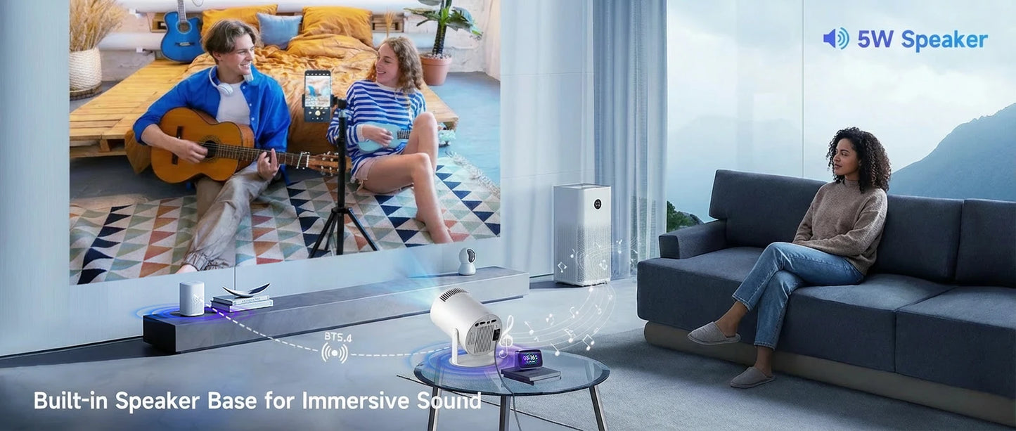 KaiAqua Projector 4K  Dual Wifi6 260 ANSI  BT5.0 1080P 1280*720P Home Cinema Outdoor portable Projetor