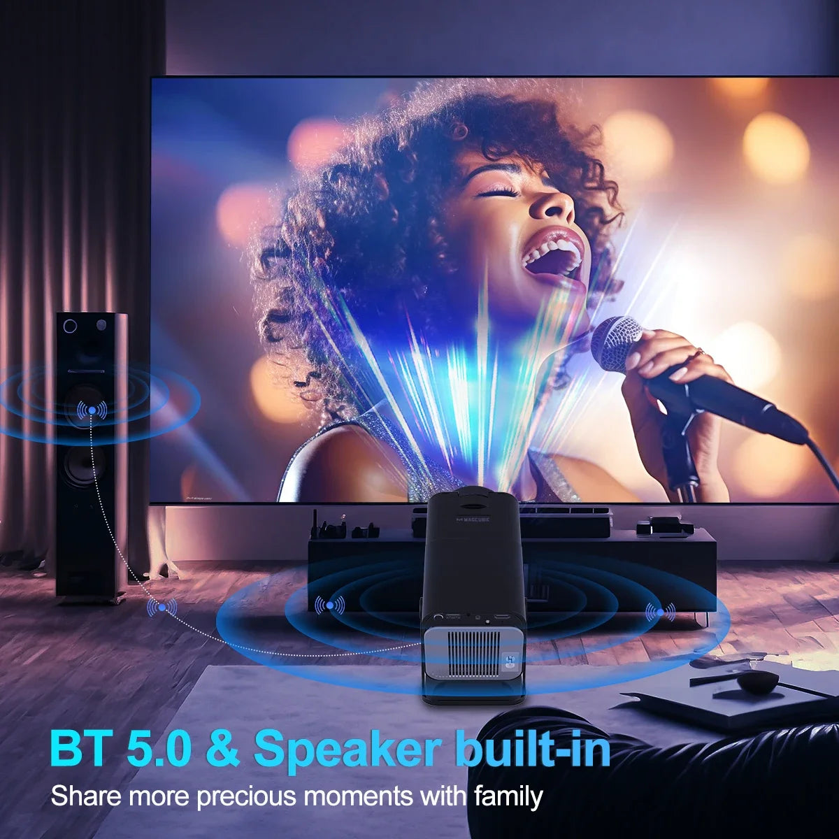 KaiAqua HY320mini Projector Android 11 390ANSI HD 4K Native 1080P Dual Wifi6 BT5.0 Cinema level Portable Projetor HY300 Upgrated