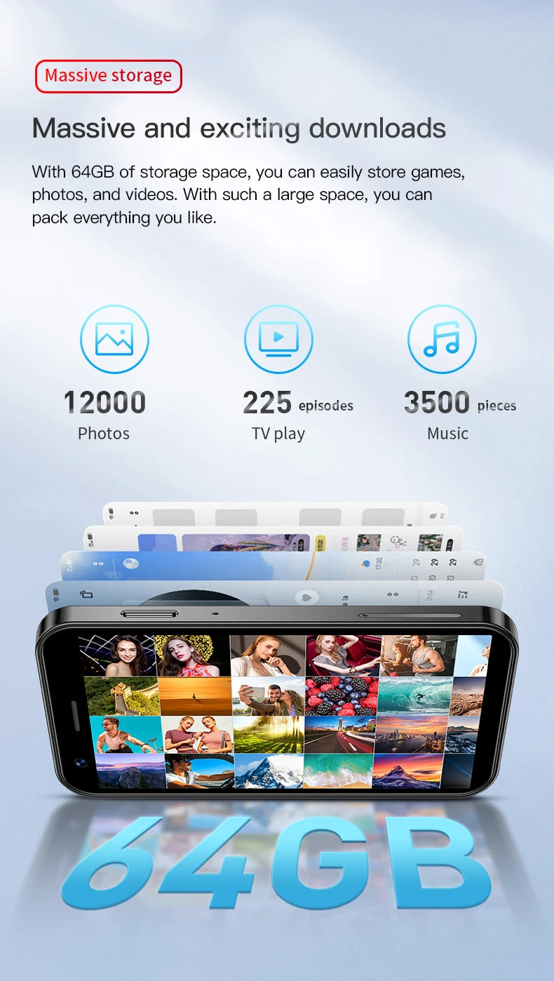 SOYES XS16 Mini 4G LTE Android10.0 Smartphone 3GB RAM 64GB ROM 3" Display 5MP Camera Dual SIM With Play Store WhatsAPP