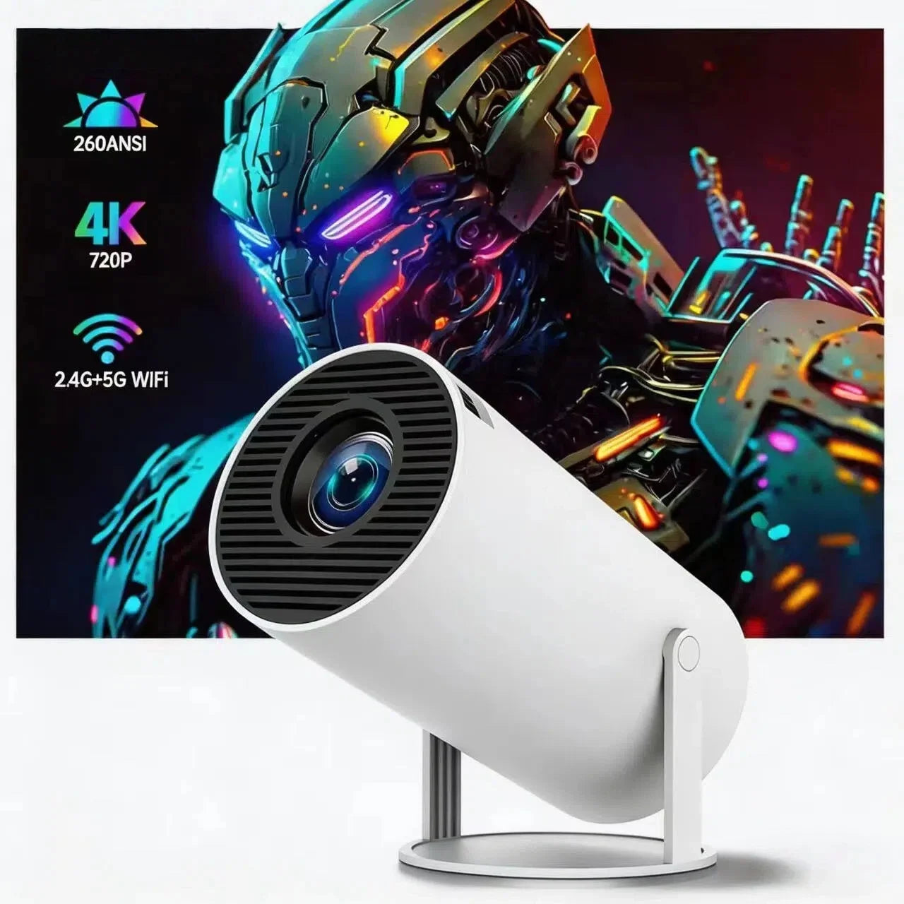 KaiAqua Projector 4K  Dual Wifi6 260 ANSI  BT5.0 1080P 1280*720P Home Cinema Outdoor portable Projetor