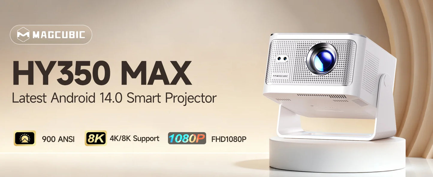 Magcubic HY320 NTV Netflix Officially Licensed Android 13 Projector with 1080P 500ANSI Prime Video YouTube WIFi BT5.2 Portable