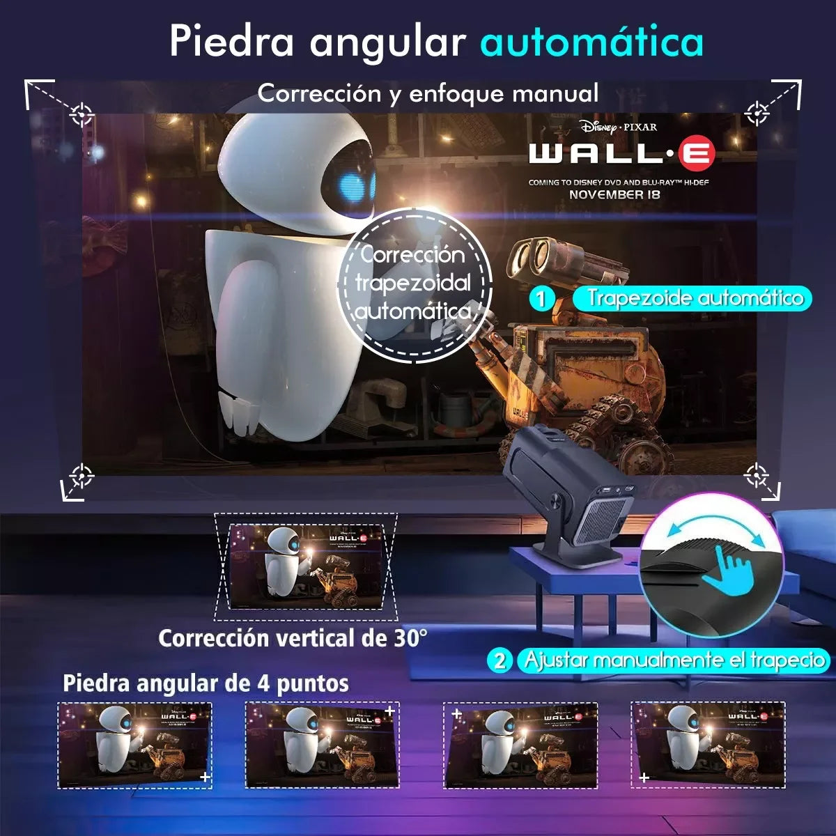 KaiAqua HY320mini Projector Android 11 390ANSI HD 4K Native 1080P Dual Wifi6 BT5.0 Cinema level Portable Projetor HY300 Upgrated