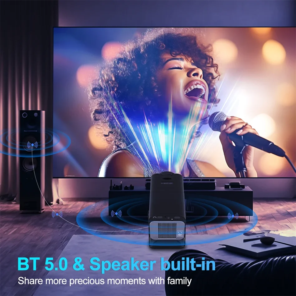 New HY320 Smart Projector 4K Full HD Android 1280*720P Dual Wifi Video Portable Outdoor Home HD LED Proyector Cine en Casa Pro