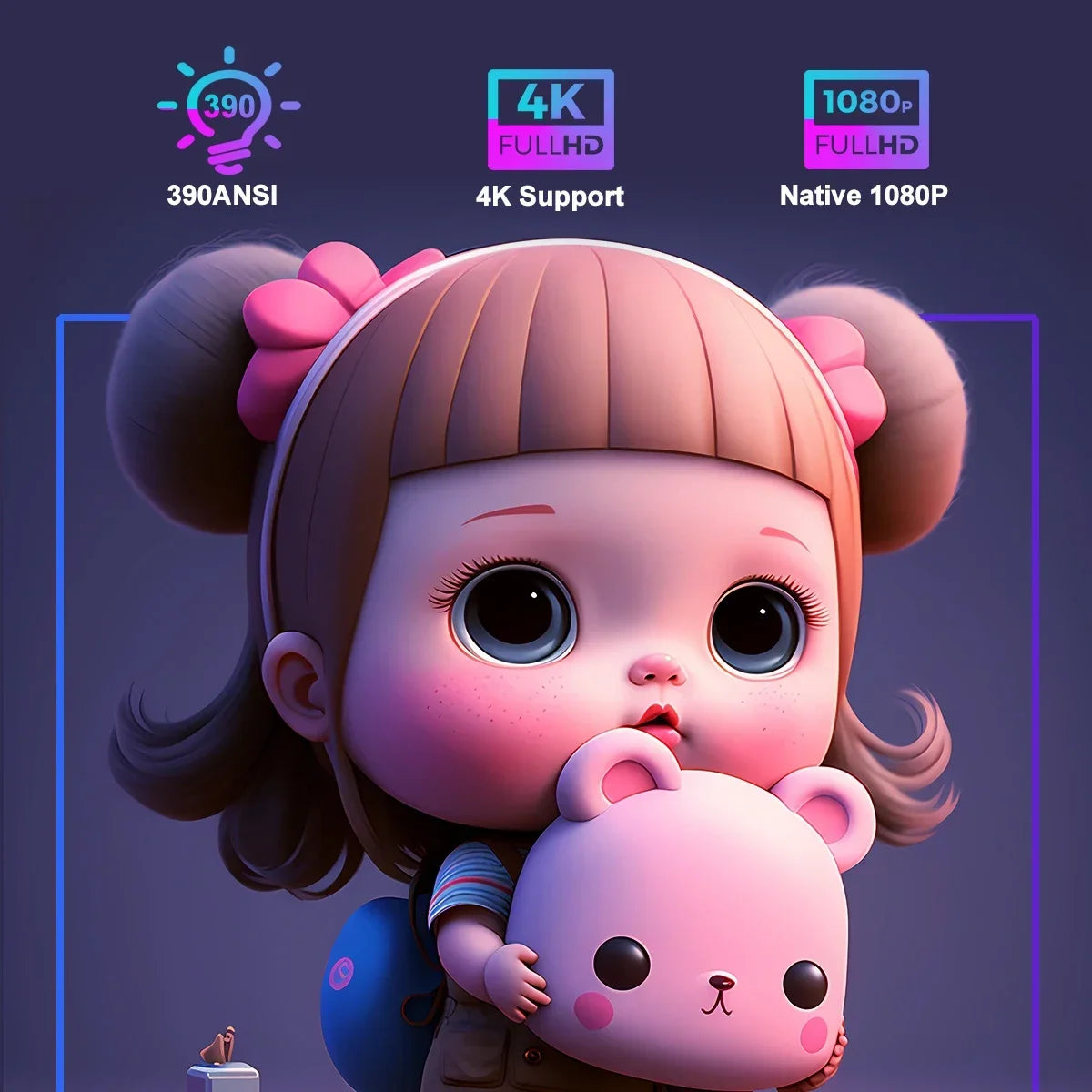 HY320mini Projector Android 11 390ANSI HD 4K Native 1080P Dual Wifi6 BT5.0 Cinema level Portable Projetor HY300 Upgrated