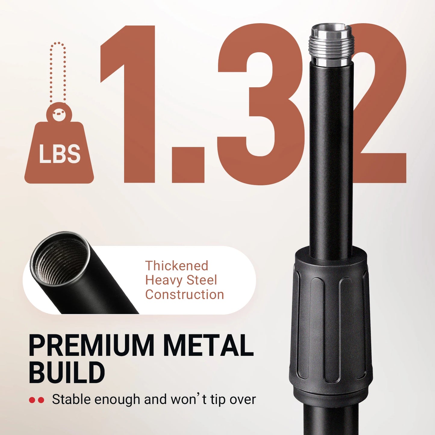 FIFINE BS1 Heavy Duty Metal Microphone Stand, Adjustable Table Mic Stand with 5/8" to 3/8" Adapter & Non-Slip Base for Recording