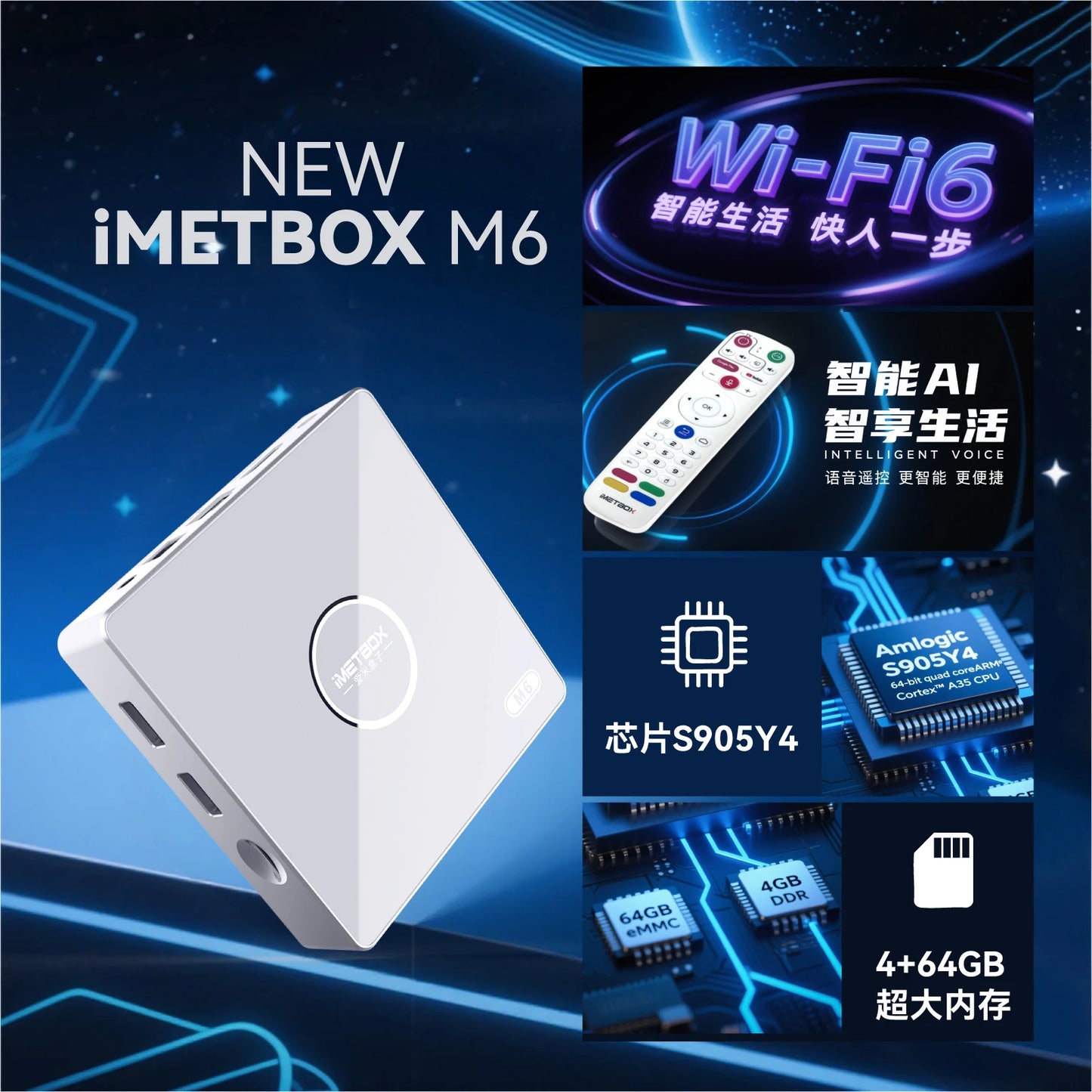 2025 IMETBOX M6 TV Box 4GB 64GB with Vioce Control Wifi6 8k HD Smart TB TV Box Hot in UK USA CA SG JP KR Australia EU NZ