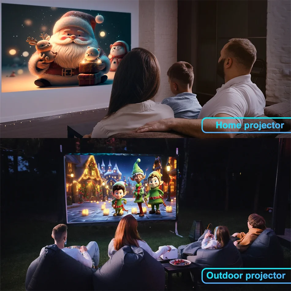 New HY320 Smart Projector 4K Full HD Android 1280*720P Dual Wifi Video Portable Outdoor Home HD LED Proyector Cine en Casa Pro