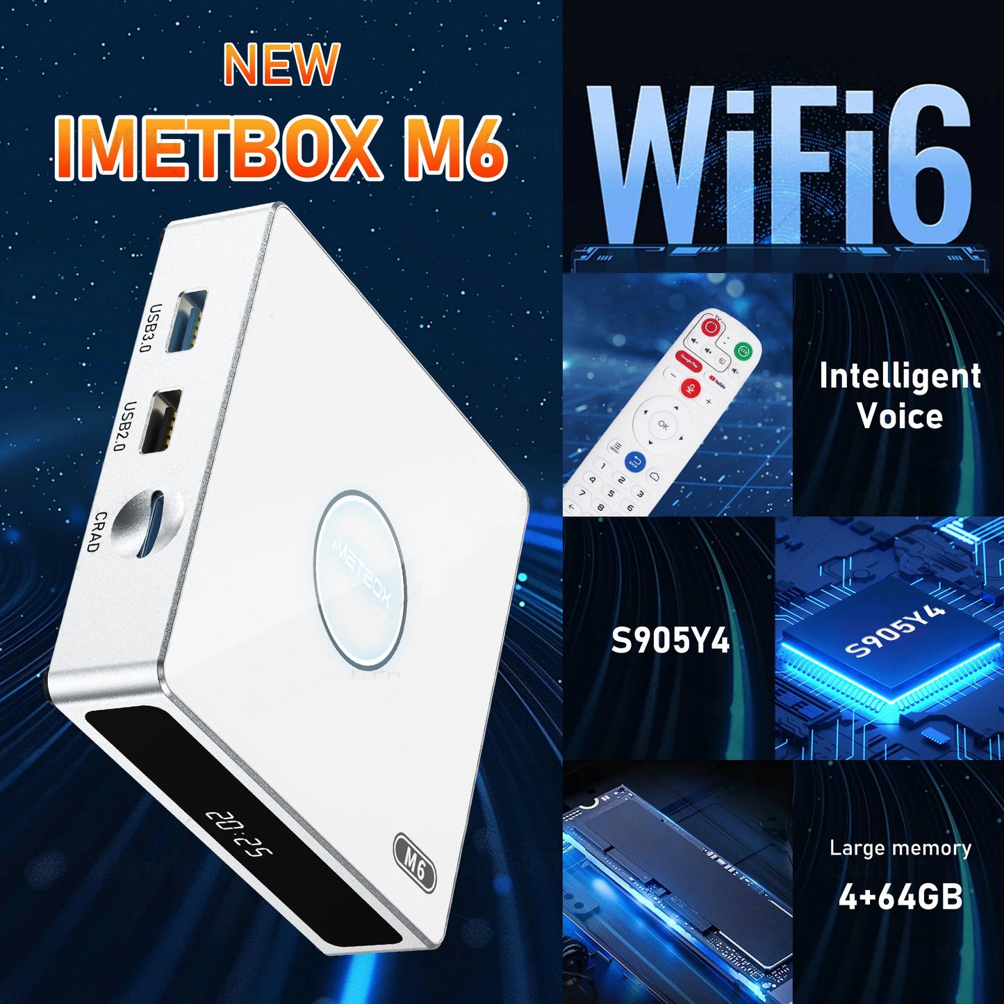 2025 IMETBOX M6 TV Box 4GB 64GB with Vioce Control Wifi6 8k HD Smart TB TV Box Hot in UK USA CA SG JP KR Australia EU NZ