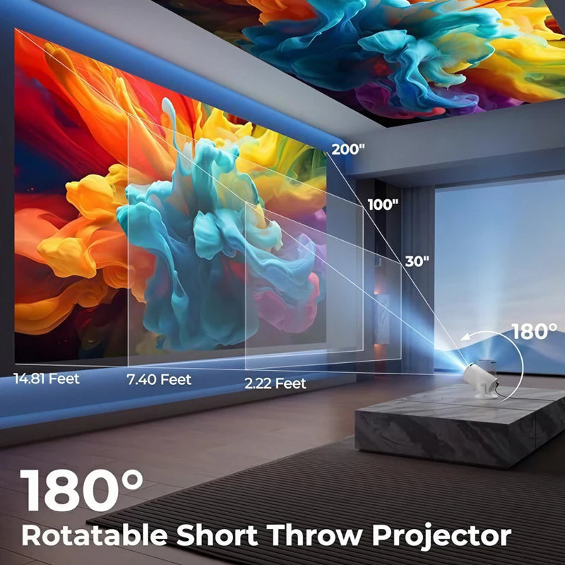 KaiAqua Projector 4K  Dual Wifi6 260 ANSI  BT5.0 1080P 1280*720P Home Cinema Outdoor portable Projetor