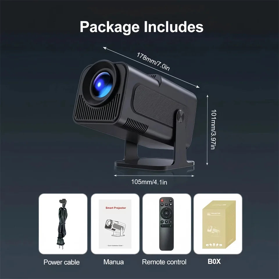KaiAqua HY320mini Projector Android 11 390ANSI HD 4K Native 1080P Dual Wifi6 BT5.0 Cinema level Portable Projetor HY300 Upgrated