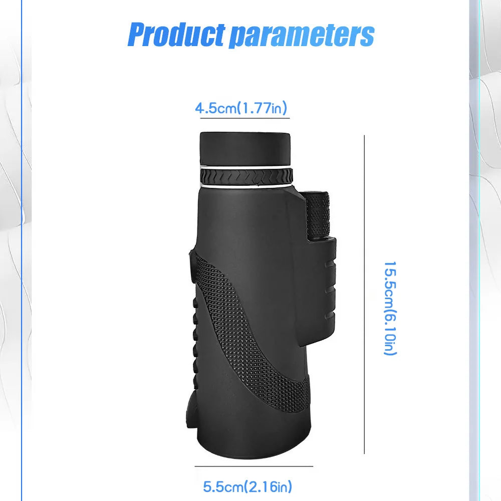 80x100 HD Monocular For Smartphone Adapter & Tripod Telescope With BAK4 Prism For Outdoor Camping ,Birdwatching, Hunting, Hiking
