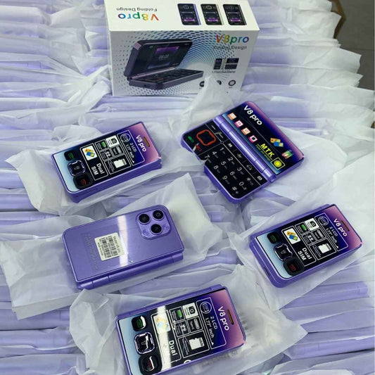 V8pro Dual Screen Folding Flip Function Mobile Phone
